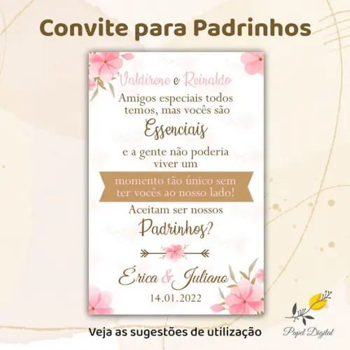 Convite Digital para Padrinhos Modelo 1