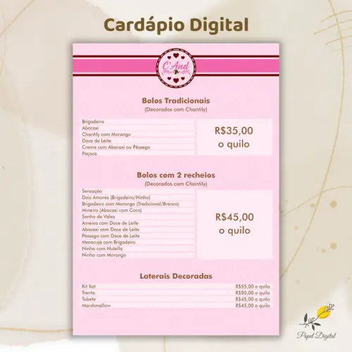 Cardápio Digital Modelo 7