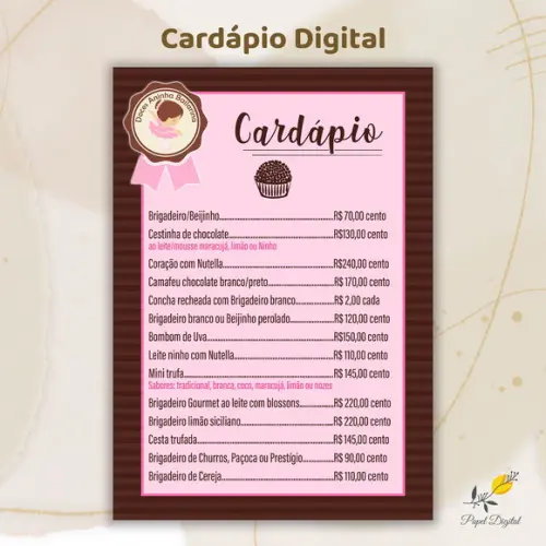 Cardápio Digital Modelo 8