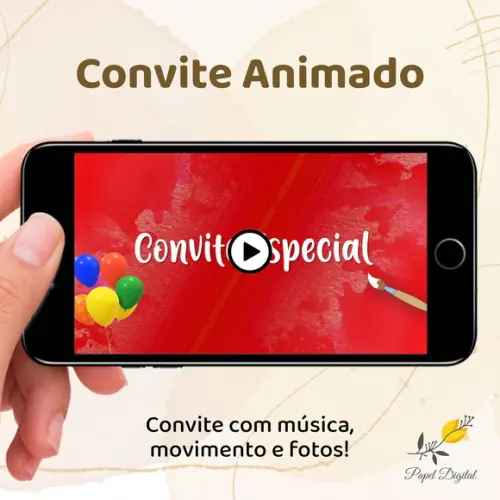Convite Animado (vídeo) Aquarela