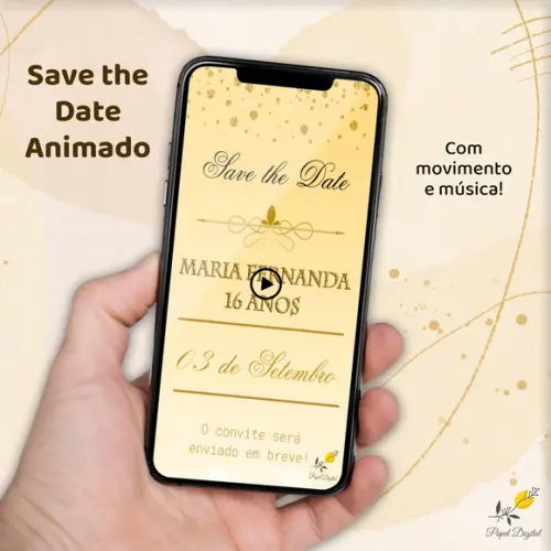 Save The Date Animado (vídeo) 15 Anos Modelo 1
