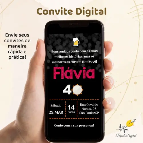 Convite Digital Aniversário Modelo 23
