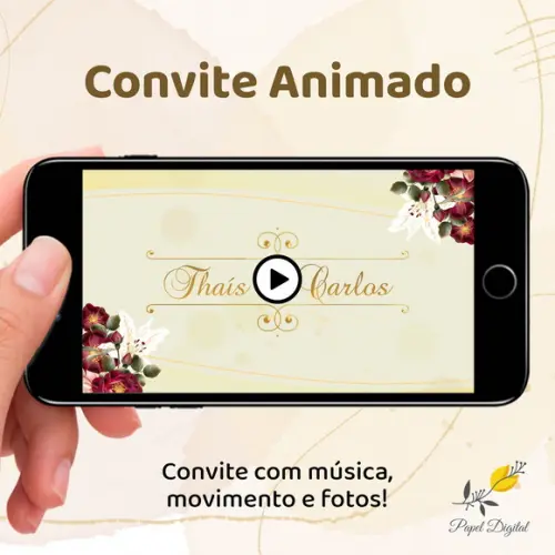 Convite Animado (vídeo) Casamento Modelo 1