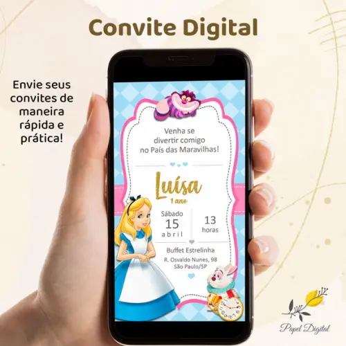 Convite Digital Alice Modelo 3