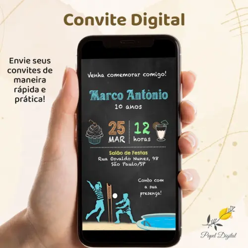 Convite Digital Aniversário Infantil Modelo 11