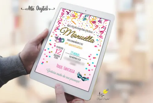 Convite Digital Carnaval Modelo 1