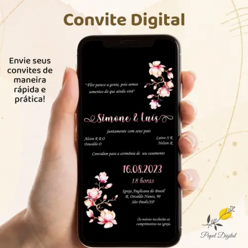 Convite Digital Casamento Modelo 19