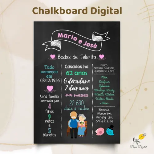 Chalkboard Digital Bodas Modelo 2