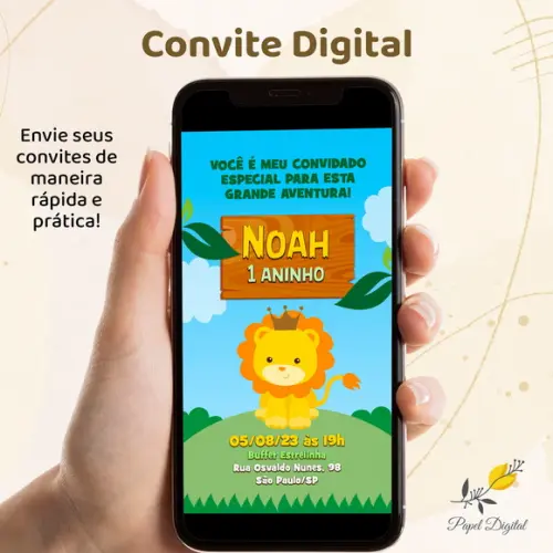 Convite Digital Safari Modelo 7