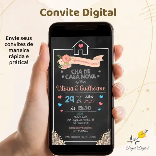 Convite Digital Chá de Casa Nova Modelo 2