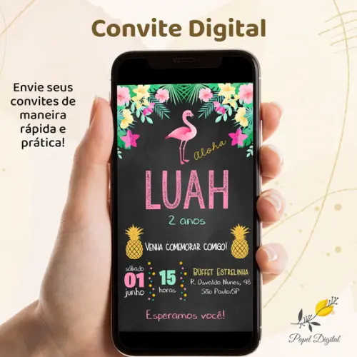 Convite Digital Tropical Modelo 5