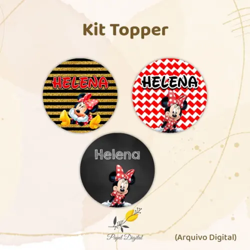 Kit Topper Minnie Modelo 2 (arquivo Digital)