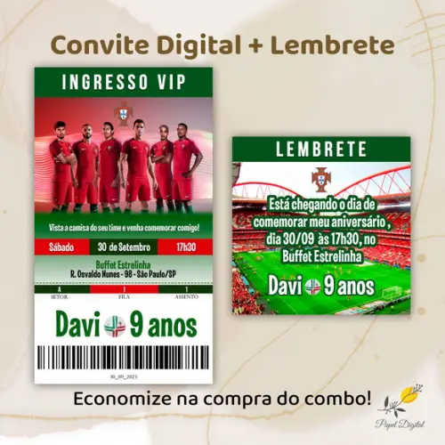 Convite + Lembrete Digital Seleção Portuguesa