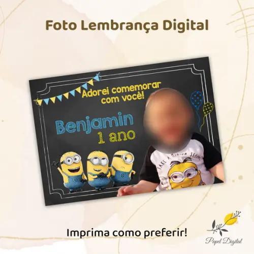 Foto Lembrança Digital Minions Modelo 2