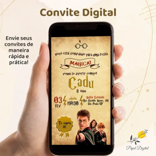 Convite Digital Harry Potter