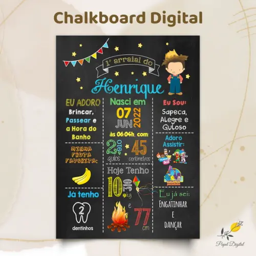 Chalkboard Digital Festa Junina Modelo 2