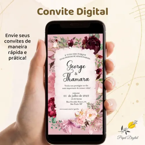 Convite Digital Casamento Modelo 17