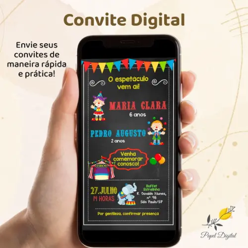 Convite Digital Circo Modelo 6