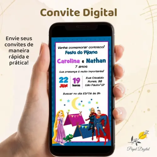 Convite Digital 2 Temas Modelo 4