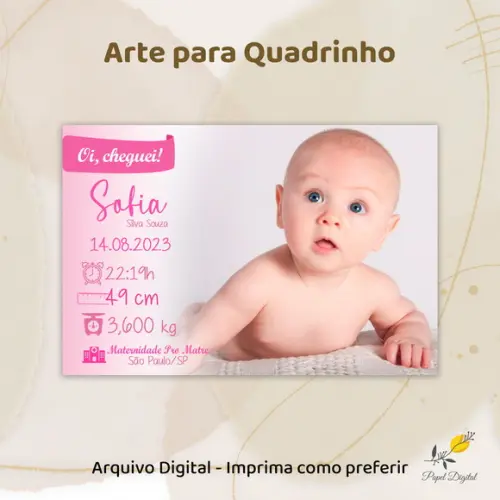 Arte Informações do Bebê Modelo 10