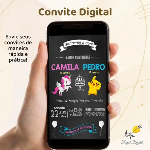 Convite Digital 2 Temas Modelo 2