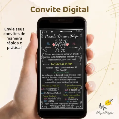 Convite Digital Noivado Modelo 8
