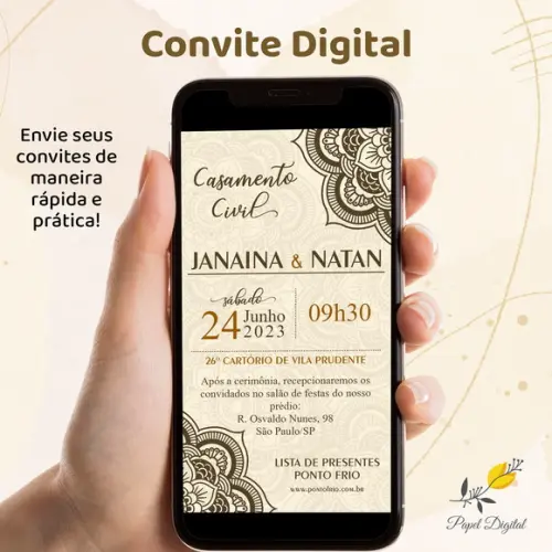 Convite Digital Casamento Modelo 12