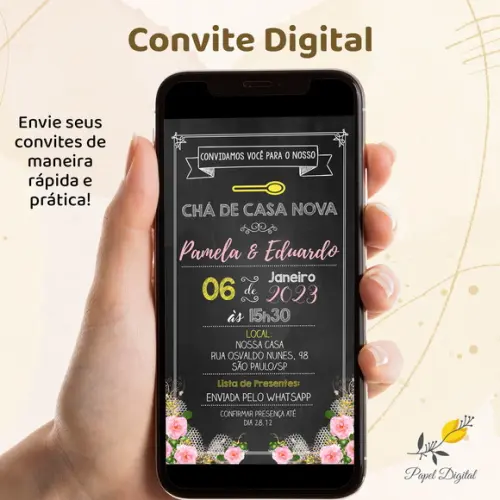 Convite Digital Chá de Casa Nova Modelo 1