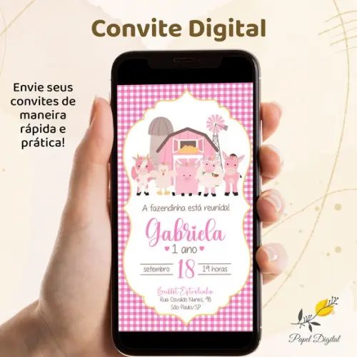 Convite Digital Fazendinha Modelo 5