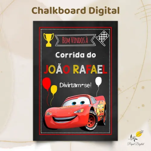 Chalkboard Digital Carros Modelo 3