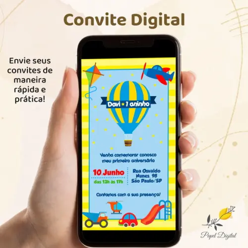 Convite Digital Brinquedos Modelo 4