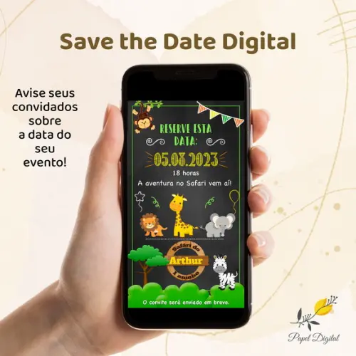 Save The Date Digital Safári Modelo 1