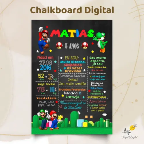 Chalkboard Digital Mario Bros