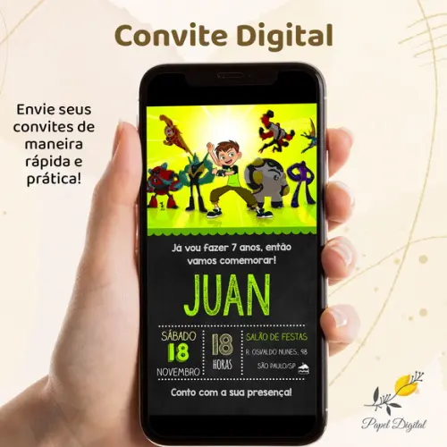 Convite Digital Ben10