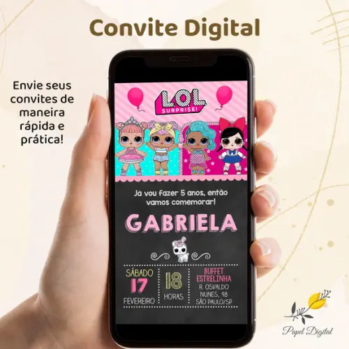 Convite Digital Lol Modelo 4