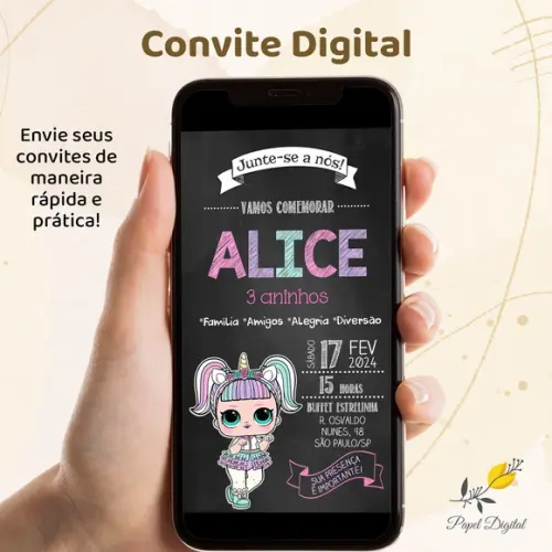 Convite Digital Lol Modelo 5