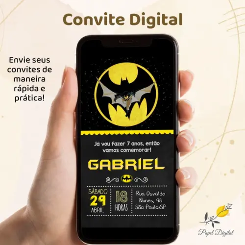 Convite Digital Batman Modelo 1
