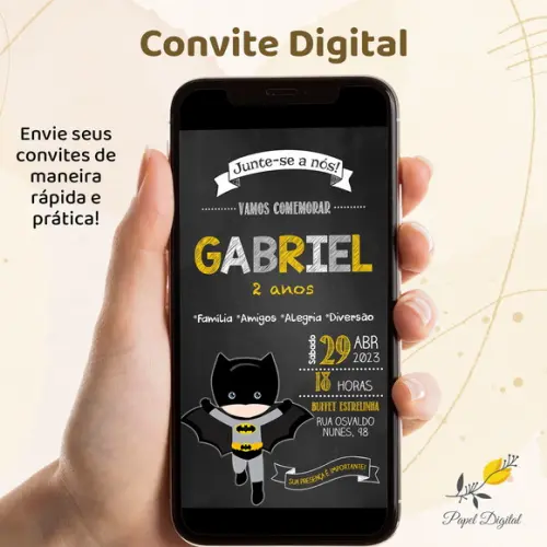 Convite Digital Batman Modelo 2