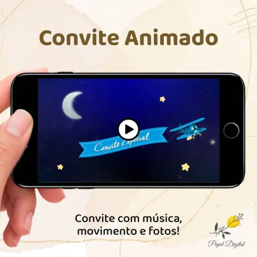Convite Animado (vídeo) Pequeno Príncipe Modelo 1