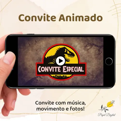 Convite Animado (vídeo) Jurassic Park