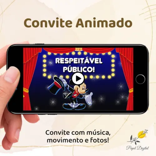Convite Animado (vídeo) Mickey Circo