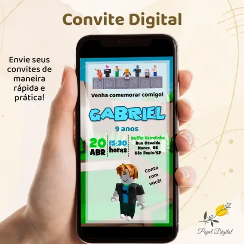 Convite Digital Roblox