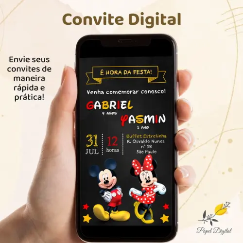 Convite Digital Mickey Modelo 10