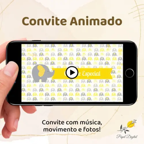 Convite Animado (vídeo) Elefantinho