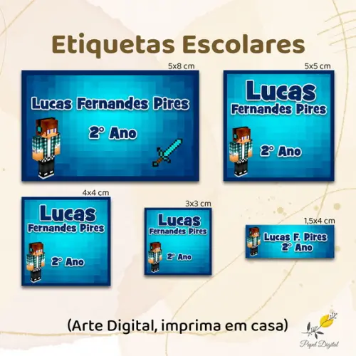 Etiquetas Escolares Authentic Games - Arte Digital