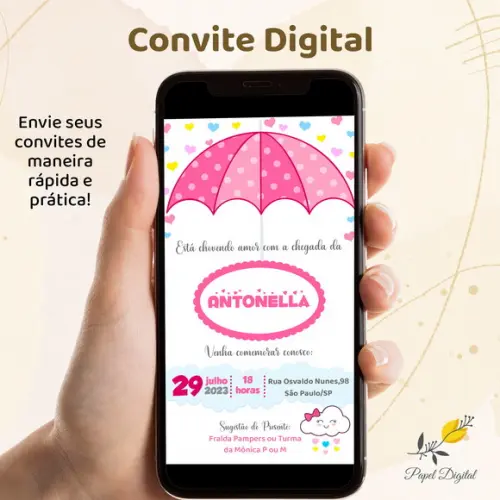 Convite Digital Chá de Bebê Modelo 17
