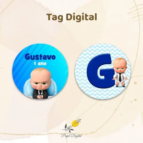 Kit 2 Tags Poderoso Chefinho Modelo 1