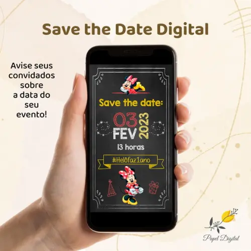 Save The Date Digital Minnie Modelo 1
