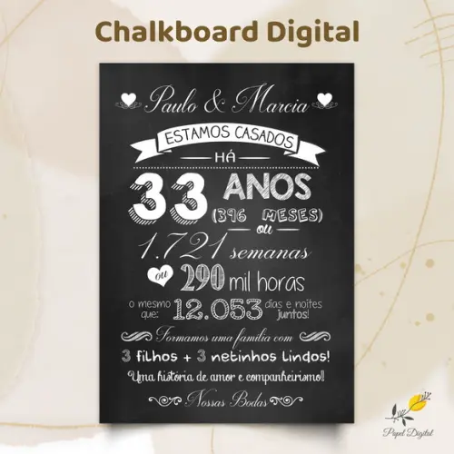 Chalkboard Digital Bodas Modelo 1