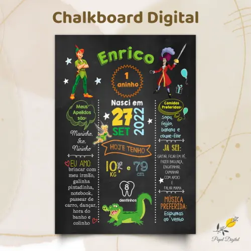Chalkboard Digital Peter Pan Modelo 2